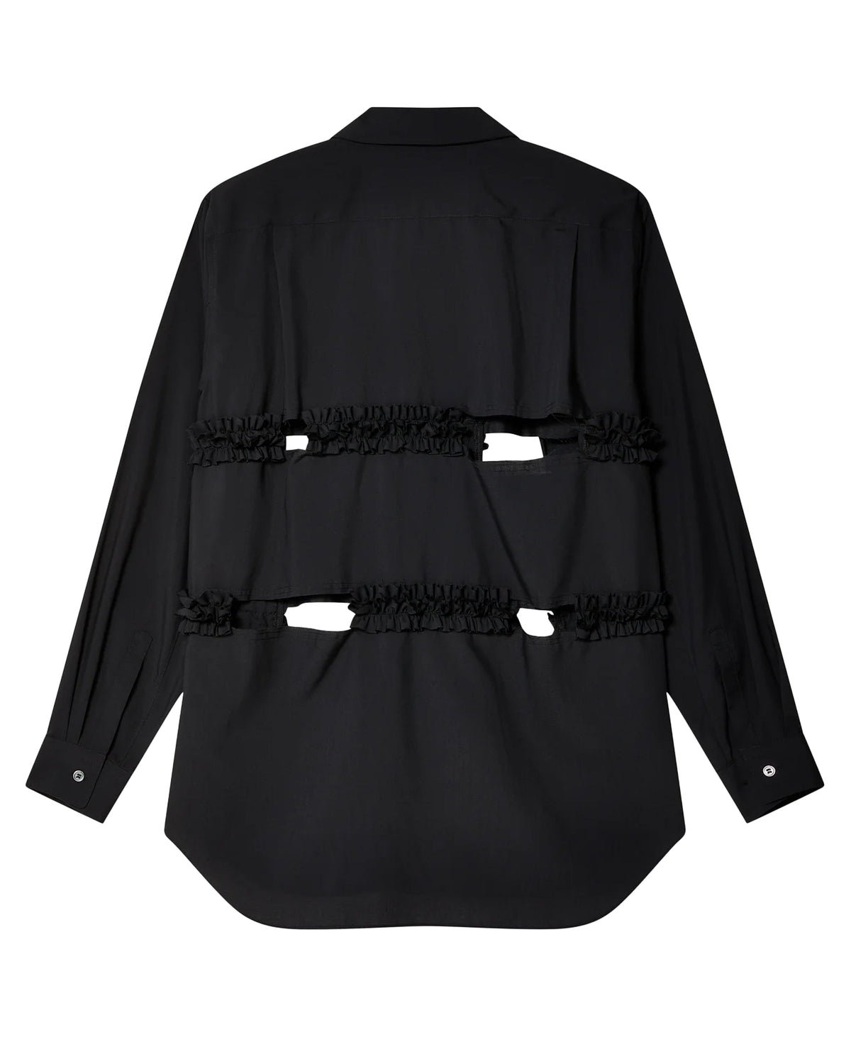 Black CDG Ruffles Shirt