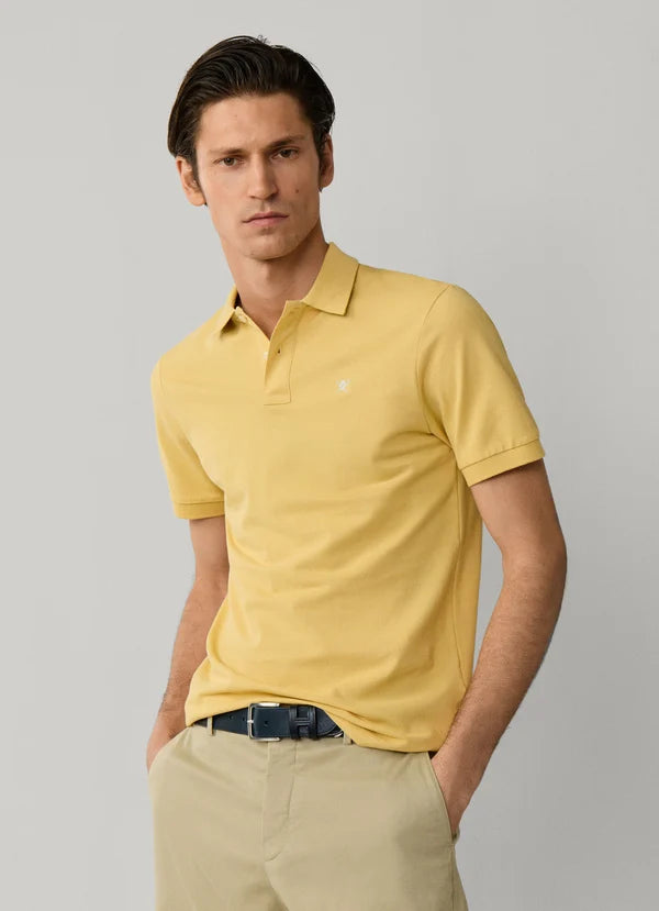 Slim Fit Short Sleeve Logo Pique Polo