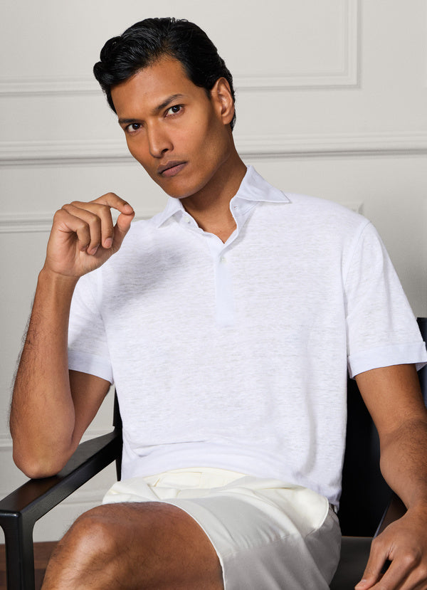 Classic Fit Pure Linen Short Sleeve Polo