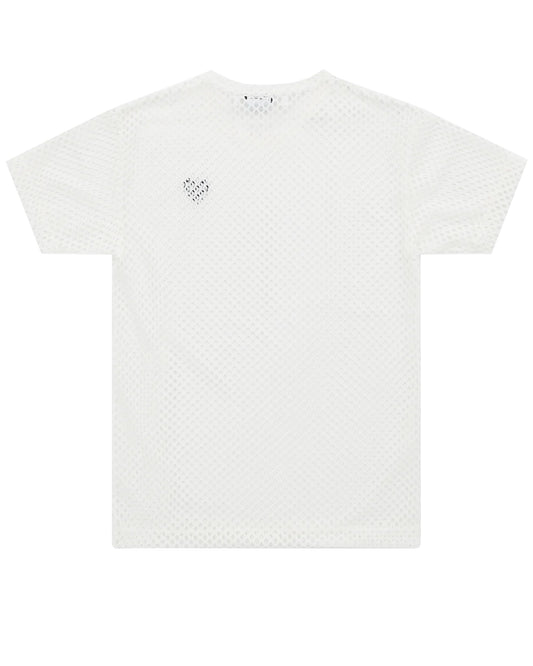 CDG PLAY Mesh T-Shirt ¨C White, Black Heart