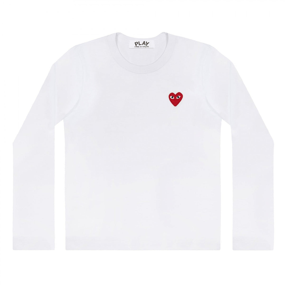 CDG PLAY Long-Sleeve T-Shirt ¨C White, Red Heart
