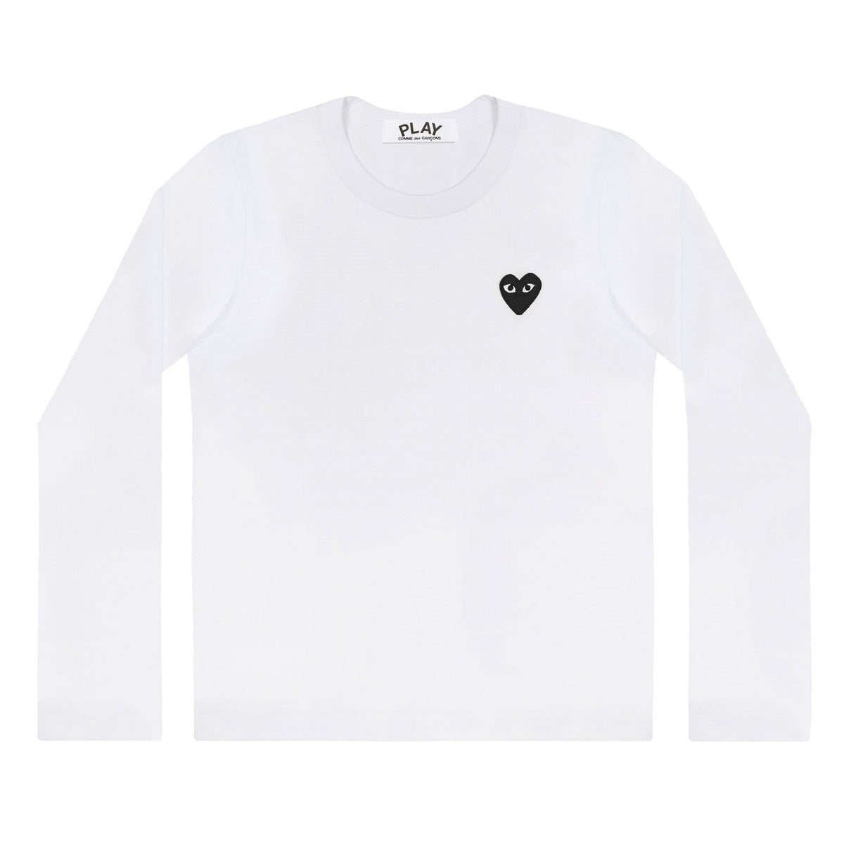 CDG PLAY Long-Sleeve T-Shirt ¨C White, Black Heart