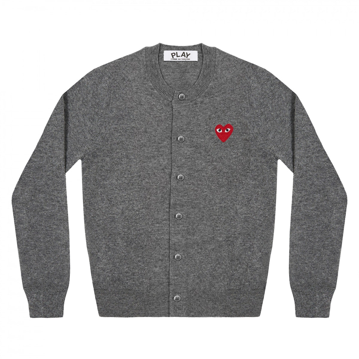 CDG PLAY Cardigan Red Heart Emblem