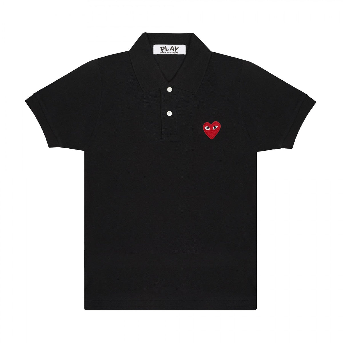CDG PLAY Polo Shirt ¨C Black, Red Heart