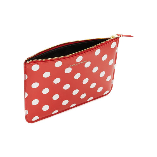 CDG Wallet Polka Dots Printed Line SA5100PD Zip Pouch ¨C Red