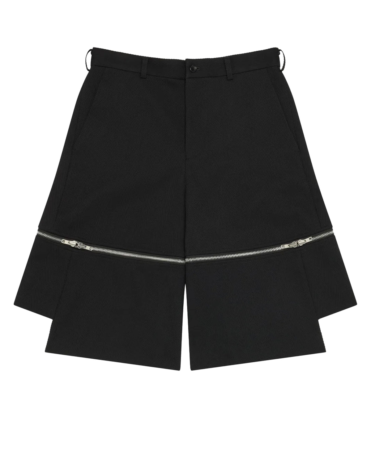 Black CDG Shorts Zip Cut Shorts