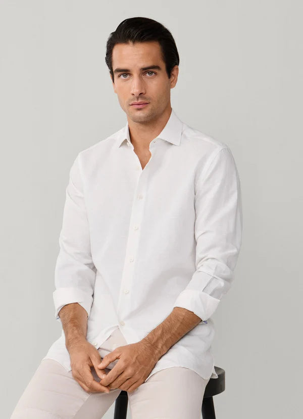 Tailored Fit Cotton-Linen Shirt