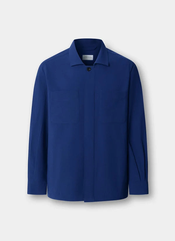 Wool-Silk Seersucker Overshirt - Woven In Italy