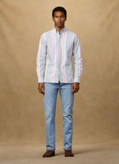 Tailored Fit Multi Stripe Oxford Shirt