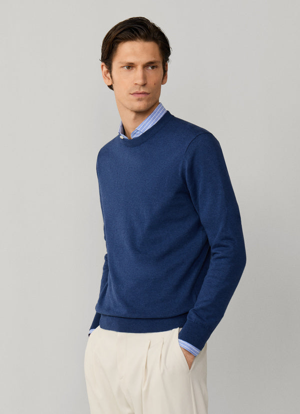 Cotton-Linen Knitted Crew-Neck Jumper
