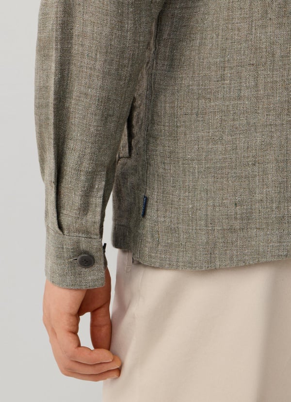 Linen Blouson Overshirt
