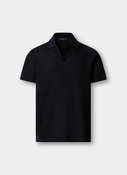 Textured Knitted Short Sleeve Polo
