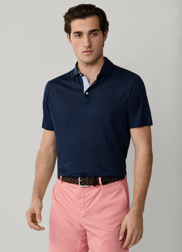 Classic Fit Short Sleeve Linen Polo
