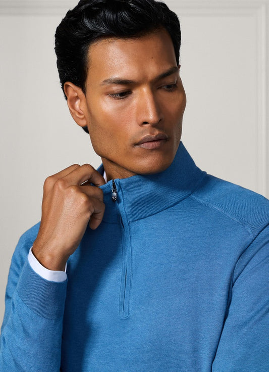Silk-Cotton Quarter Zip Jumper