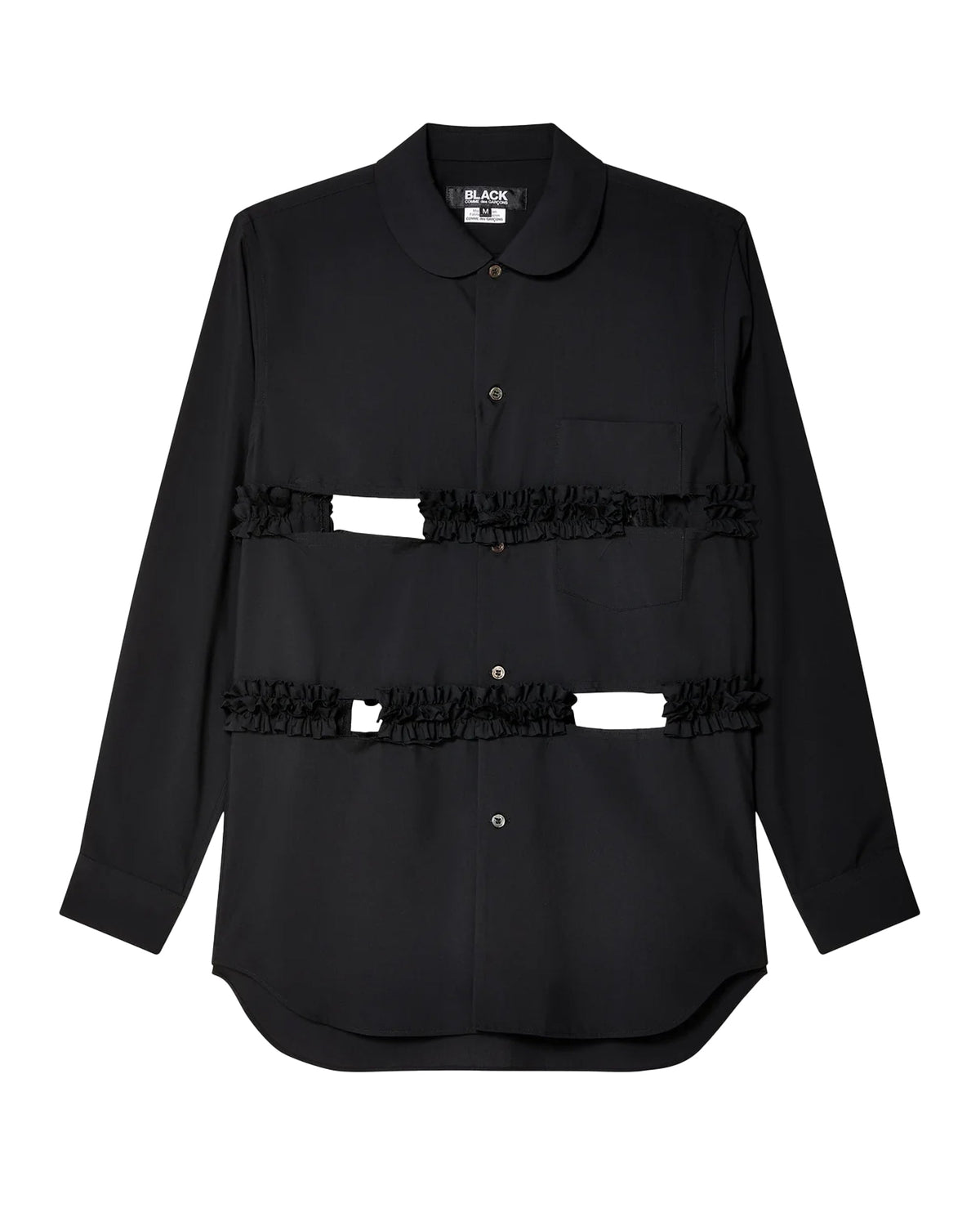Black CDG Ruffles Shirt