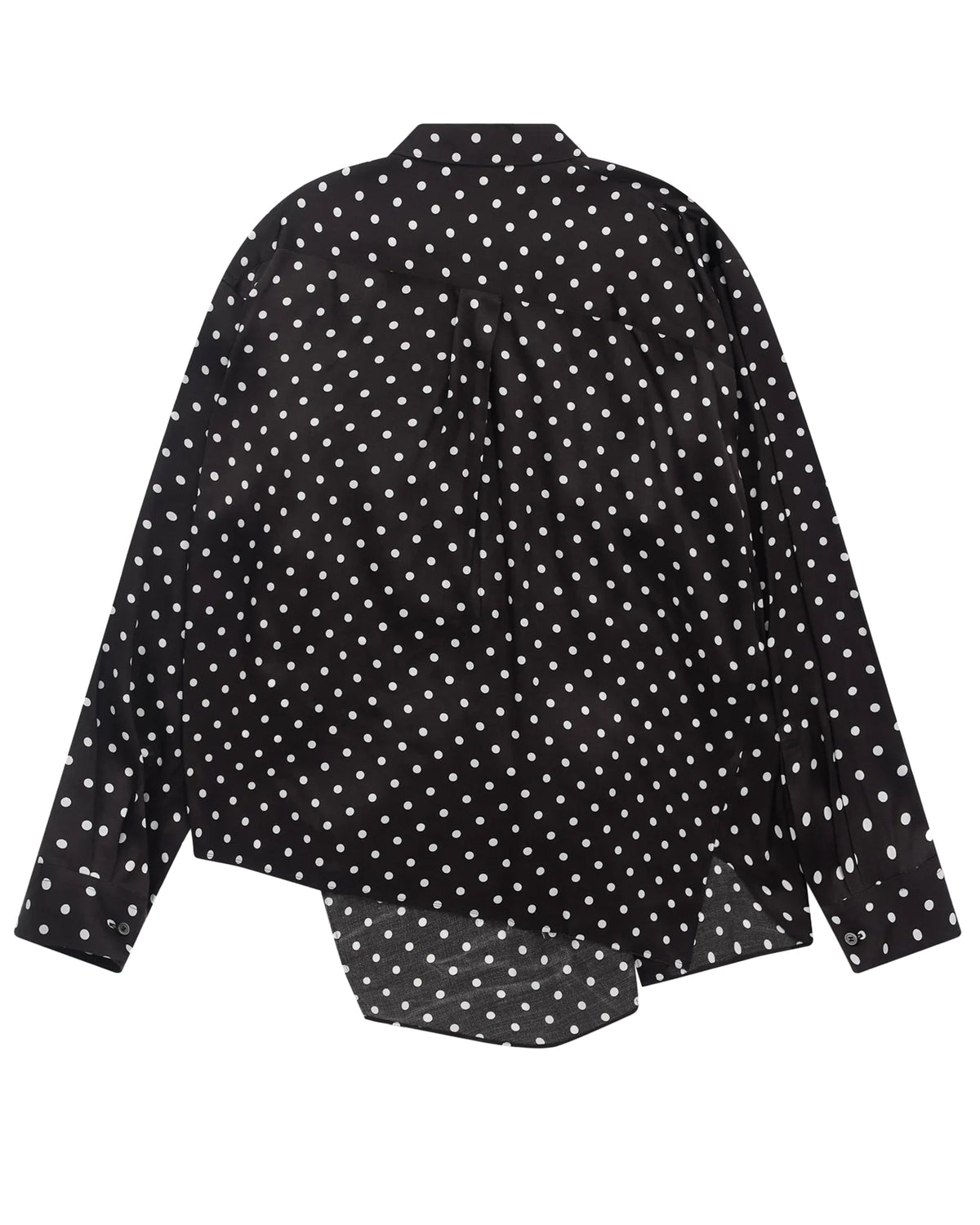 Black CDG Round Collar Polka Dot Shirt