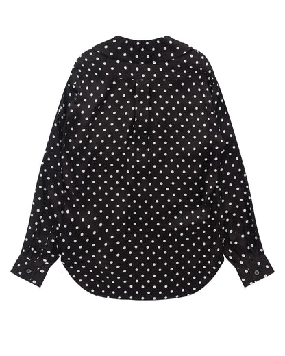 Black CDG Asymmetric Polka Dot Shirt