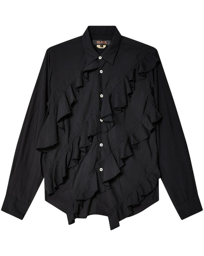 Black CDG Frilled Shirt