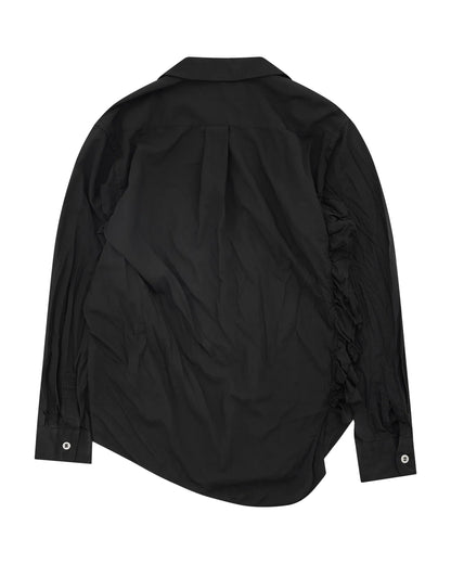 Black CDG Asymmetric Ruffle Shirt