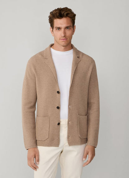 Wool Blend Knit Blazer