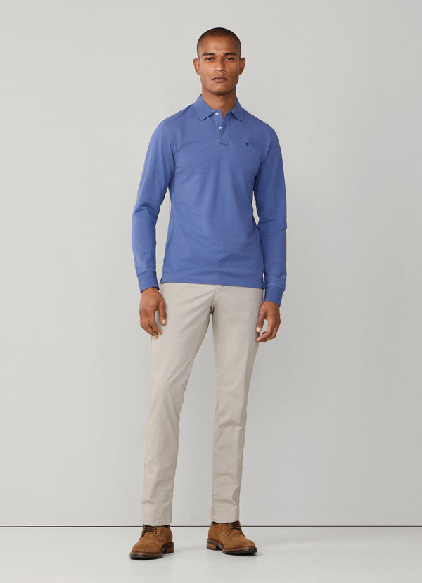Slim Fit Long Sleeve Pique Polo