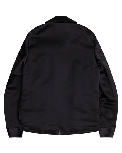 Black CDG Acetate Taffeta Frilled Lined Jacket