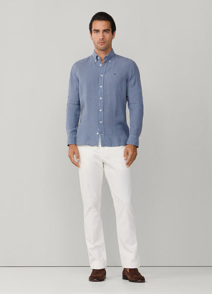 Tailored Fit Garment Dyed Linen Shirt