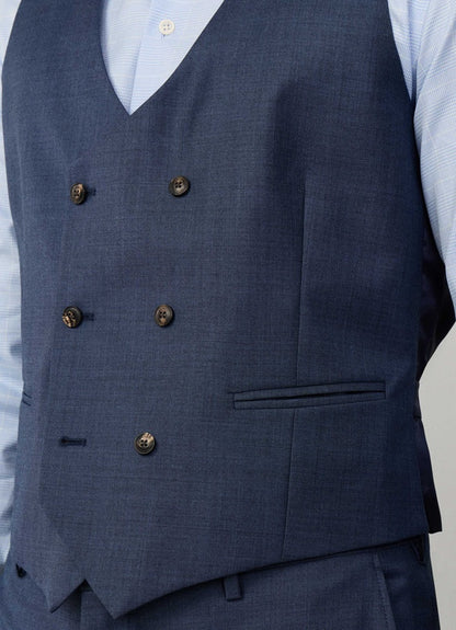 Wool Sharkskin Waistcoat - Woven In Italy
