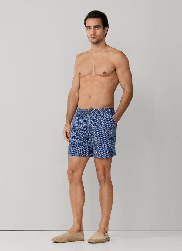 Geo Block Print Swim Trunk