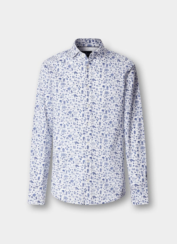 Tailored Fit Island Print Shirt