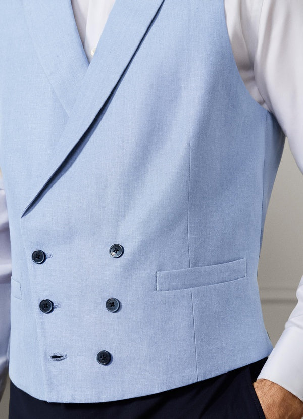 Double Breasted Linen Waistcoat