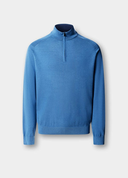 Silk-Cotton Quarter Zip Jumper