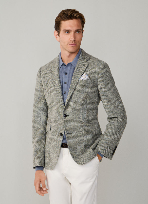 Cotton Glencheck Knit Blazer
