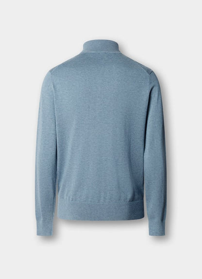 Cotton-Silk Quarter Zip Jumper
