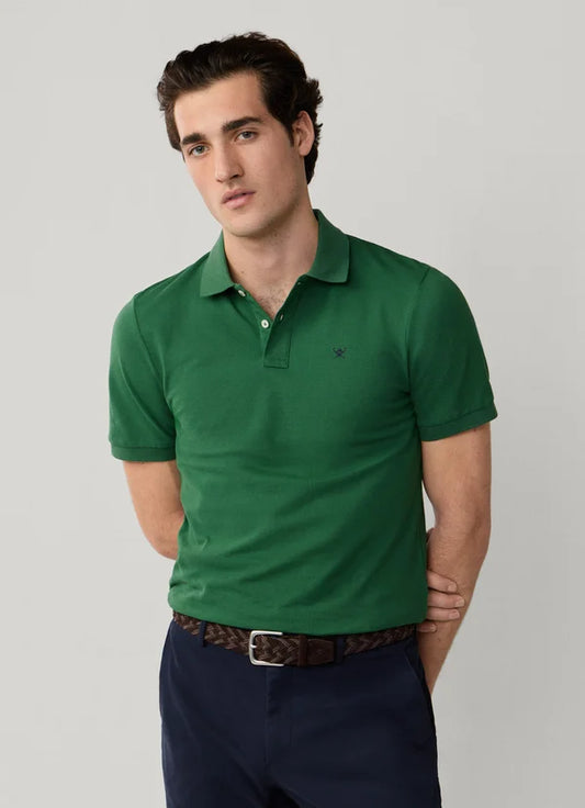Slim Fit Short Sleeve Logo Pique Polo