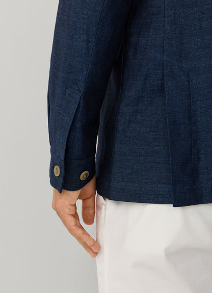 Linen-Cotton Melange Blazer