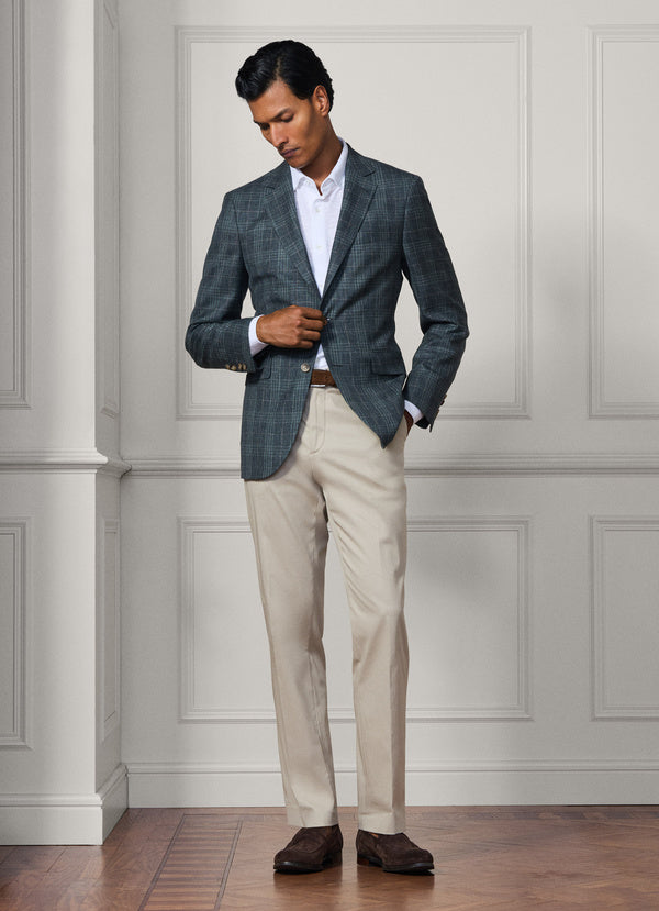 Slim Fit Kensington Cotton-Silk Chinos