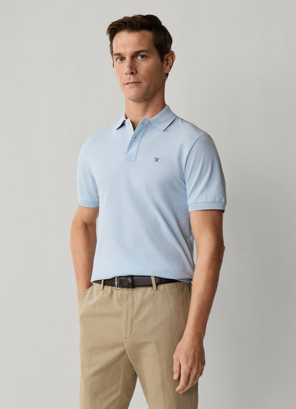 Slim Fit Short Sleeve Logo Pique Polo
