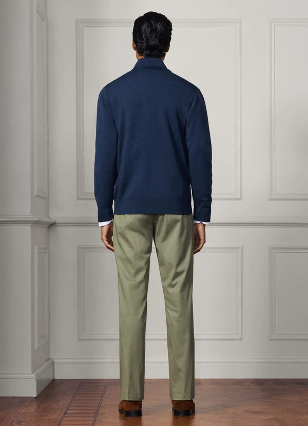 Merino Wool Interlock Full Zip Cardigan
