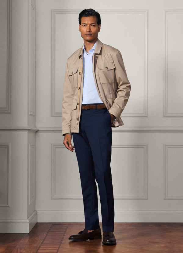 Classic Fit Sanderson Tropical Wool Trousers