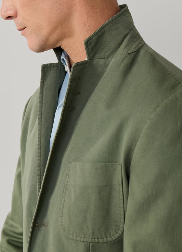 Stretch Linen Blend Blazer - Woven In Italy