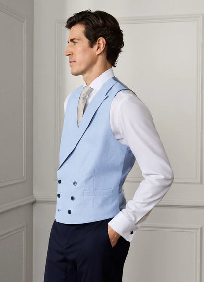 Double Breasted Linen Waistcoat