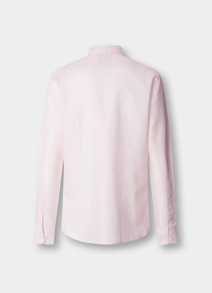 Tailored Fit Linen-Cotton Stripe Shirt