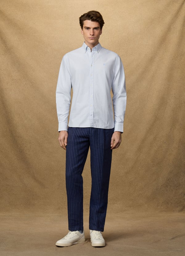 Classic Fit Oxford Ticking Stripe Shirt