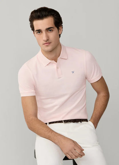 Slim Fit Short Sleeve Logo Pique Polo
