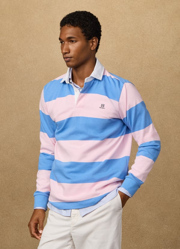 Classic Fit Striped Rugby Shirt