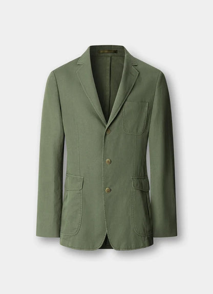 Stretch Linen Blend Blazer - Woven In Italy