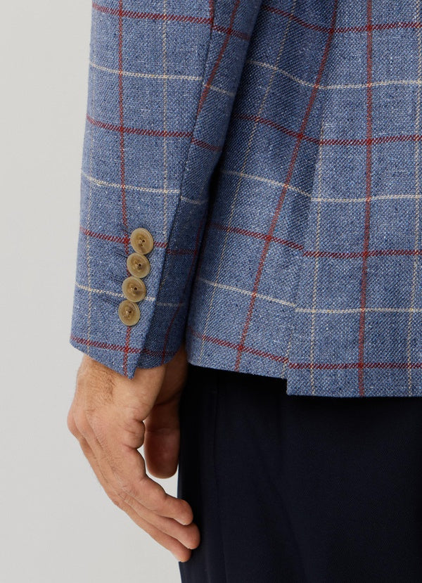 Silk-Wool Tattersall Blazer