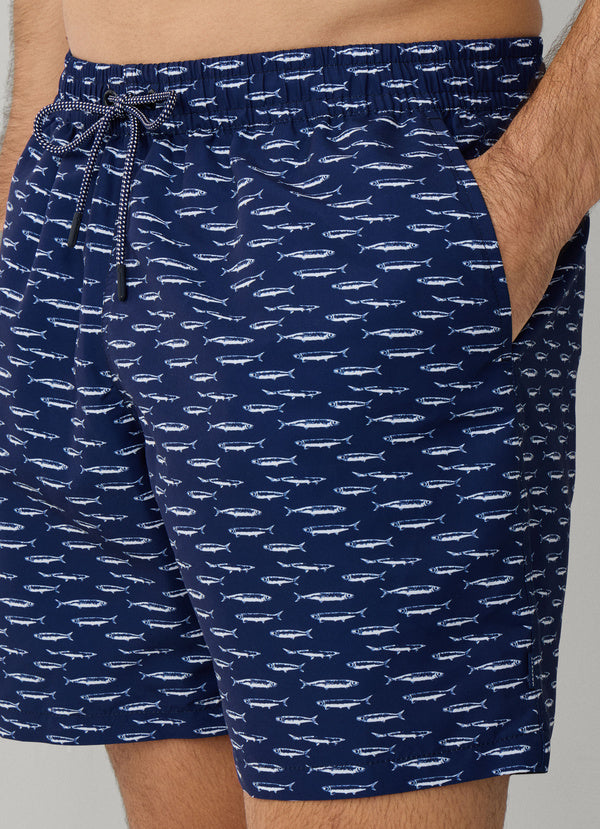 Sardine Print Swim Trunk
