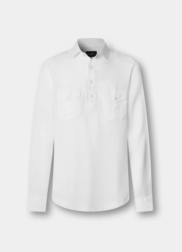 Classic Fit Linen Half Placket Shirt